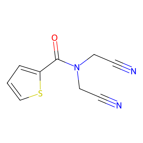 N,N-bis(cyanomethyl)thiophene-2-carboxamide structure