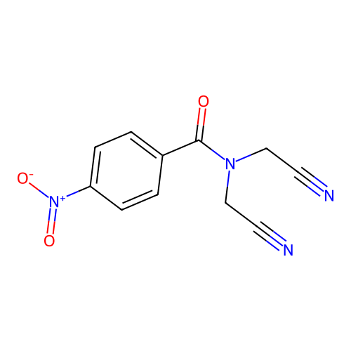N,N-bis(cyanomethyl)-4-nitrobenzamide structure