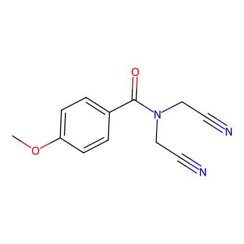 N,N-bis(cyanomethyl)-4-methoxybenzamide structure