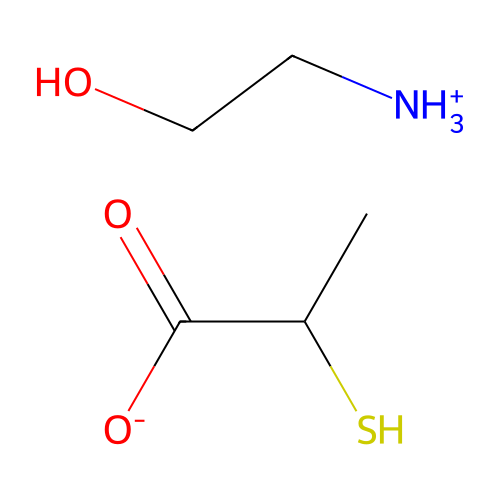 (2-Hydroxyethyl)ammonium 2-mercaptopropionate structure