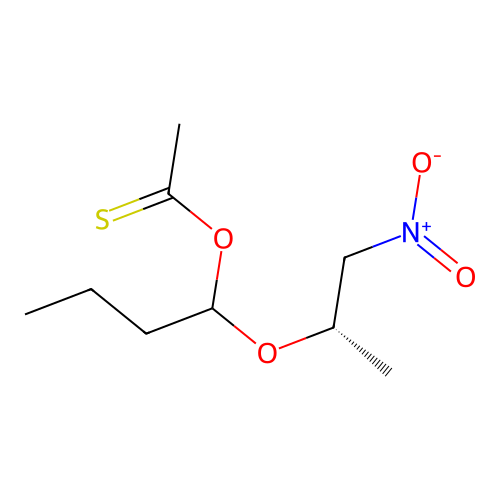 Ethanethioic acid, S-(1-(1-methyl-2-nitroethoxy)butyl) ester structure