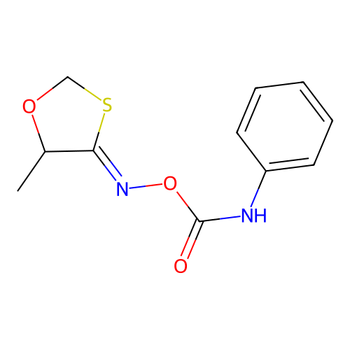1,3-Oxathiolan-4-one, 5-methyl-, O-((phenylamino)carbonyl)oxime, (Z) structure