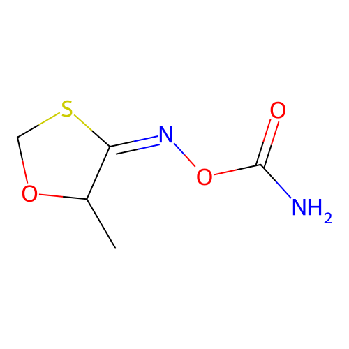 1,3-Oxathiolan-4-one, 5-methyl-, O-(aminocarbonyl)oxime, (E)- structure