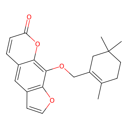 9-((2,5,5-trimethylcyclohex-1-enyl)methoxy)-7H-furo[3,2-g]chromen-7-one structure