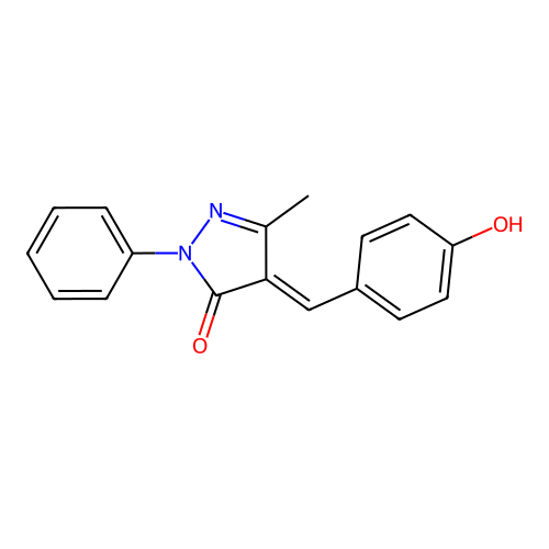 4-(4-Hydroxybenzylidene)-3-methyl-1-phenyl-1h-pyrazol-5(4h)-one structure