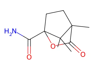 4,7,7-Trimethyl-3-oxo-2-oxabicyclo[2.2.1]heptane-1-carboxamide structure