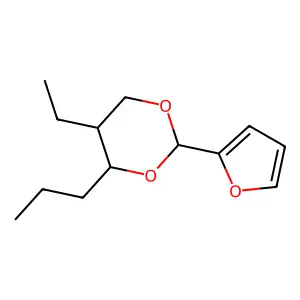 5-Ethyl-2-(furan-2-yl)-4-propyl-1,3-dioxane structure
