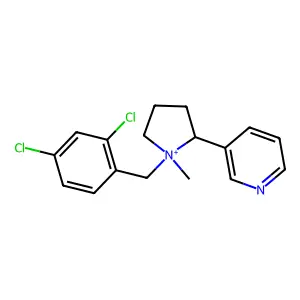3-[1-[(2,4-Dichlorophenyl)methyl]-1-methylpyrrolidin-1-ium-2-yl]pyridine structure