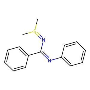 N-(Dimethyl-lambda~4~-sulfanylidene)-N'-phenylbenzenecarboximidamide structure