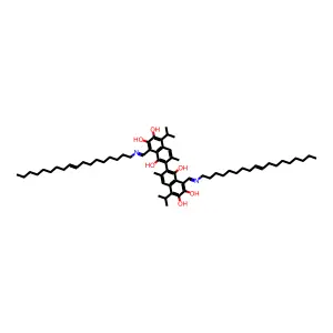 (2,2'-binaphthalene)-1,1',6,6',7,7'-hexol, 3,3'-dimethyl-5,5'-bis(1-methylethyl)-8,8'-bis((E/Z)-((9E/Z)-9-octadecenylimino)methyl)- structure