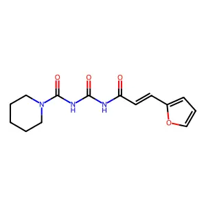 N-[3-(furan-2-yl)prop-2-enoylcarbamoyl]piperidine-1-carboxamide structure