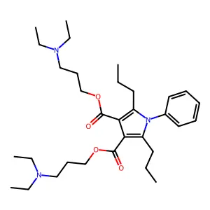 Bis[3-(diethylamino)propyl] 1-phenyl-2,5-dipropylpyrrole-3,4-dicarboxylate structure