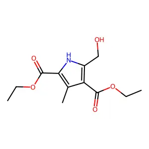 5-(Hydroxymethyl)-3-methyl-1H-pyrrole-2,4-dicarboxylicacid diethyl ester structure