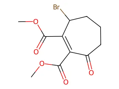 3-Bromo-7-oxo-1-cycloheptene-1,2-dicarboxylic acid dimethyl ester structure