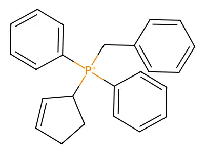 Benzyl-cyclopent-2-en-1-yl-diphenylphosphanium structure