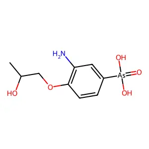 (3-氨基-4-(2-羟丙氧基)苯基)胂酸 structure
