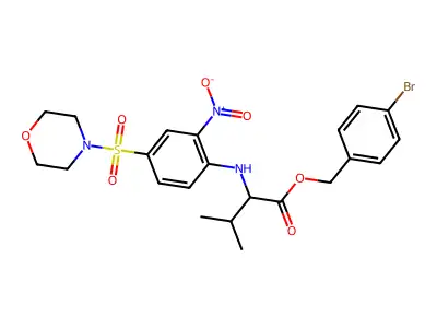 (4-Bromophenyl)methyl N-[4-(morpholine-4-sulfonyl)-2-nitrophenyl]valinate structure