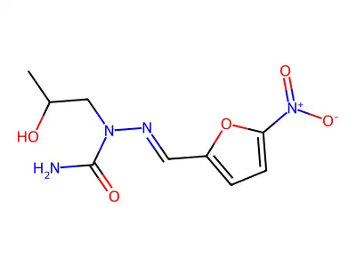 1-(2-Hydroxypropyl)-1-[(5-nitrofuran-2-yl)methylideneamino]urea structure