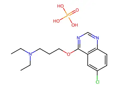 3-(6-chloroquinazolin-4-yl)oxy-N,N-diethylpropan-1-amine;phosphoric acid structure