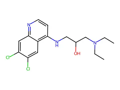 1-[(6,7-Dichloroquinolin-4-yl)amino]-3-(diethylamino)propan-2-ol structure