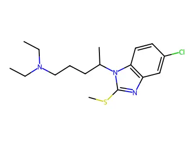 4-(5-chloro-2-methylsulfanylbenzimidazol-1-yl)-N,N-diethylpentan-1-amine structure
