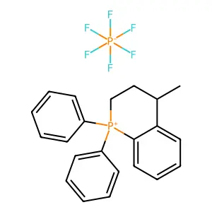 4-Methyl-1,1-diphenyl-1,2,3,4-tetrahydrophosphinolinium hexafluorophosphate structure