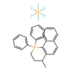 4-methyl-1,1-diphenyl-1,2,3,4-tetrahydrobenzo(h)phosphinolinium hexafluorophosphate structure