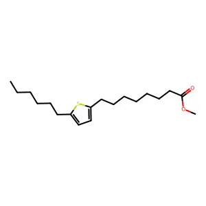 2-Thiopheneoctanoic acid, 5-hexyl-, methyl ester structure