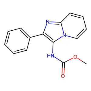 N-(2-phenyl-3-imidazo[1,2-a]pyridinyl)carbamic acid methyl ester structure