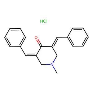 4-Piperidinone, 1-methyl-3,5-bis(phenylmethylene)-, hydrochloride structure