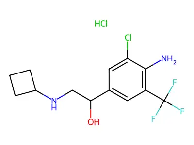 Benzenemethanol, 4-amino-3-chloro-alpha-((cyclobutylamino)methyl)-5-(trifluoromethyl)-, monohydrochloride structure