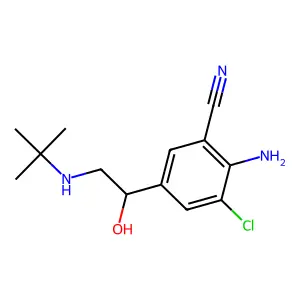 2-Amino-5-[2-(tert-butylamino)-1-hydroxyethyl]-3-chlorobenzonitrile structure