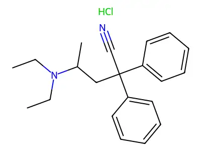 4-(Diethylamino)-2,2-diphenylvaleronitrile hydrochloride structure