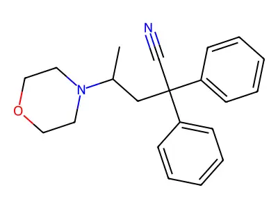 4-morpholin-4-yl-2,2-diphenylpentanenitrile structure
