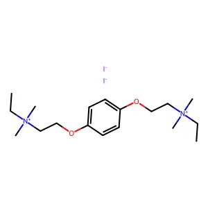 2,2'-(1,4-Phenylenebis(oxy))bis(N-ethyl-N,N-dimethylethanaminium) diiodide structure