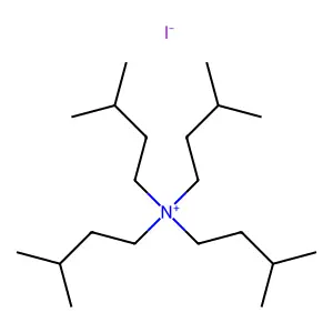 1-Butanaminium, 3-methyl-N,N,N-tris(3-methylbutyl)-, iodide (1:1) structure