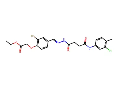 Ethyl [2-bromo-4-({2-[4-(3-chloro-4-methylanilino)-4-oxobutanoyl]hydrazinylidene}methyl)phenoxy]acetate structure