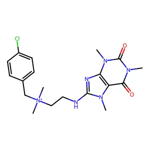 8-((2-((4-Chlorobenzyl)(dimethyl)-lambda(5)-azanyl)ethyl)amino)-1,3,7-trimethyl-3,7-dihydro-1H-purine-2,6-dione structure