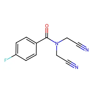 N,N-bis(cyanomethyl)-4-fluorobenzamide structure
