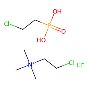 2-chloroethylphosphonic acid; 2-chloroethyl(trimethyl)azanium; chloride structure