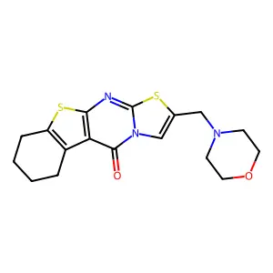 2-(morpholinomethyl)-6,7,8,9-tetrahydro-5H-benzo[4,5]thieno[2,3-d]thiazolo[3,2-a]pyrimidin-5-one structure