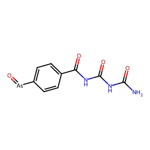 4-arsenoso-N-(carbamoylcarbamoyl)benzamide structure