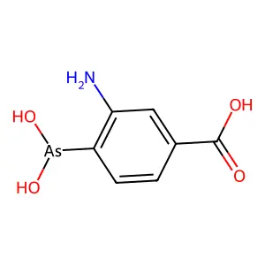 3-Amino-4-(dihydroxyarsanyl)benzoic acid structure