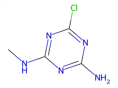 2-Chloro-4-methylamino-6-amino-1,3,5-triazine- structure