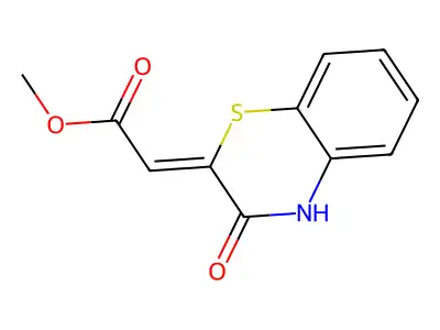 methyl (2Z)-2-(3-oxo-4H-1,4-benzothiazin-2-ylidene)acetate structure