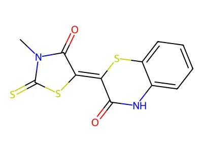 (2E)-2-(3-methyl-4-oxo-2-sulfanylidene-1,3-thiazolidin-5-yli structure