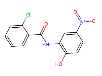 2-Chloro-2'-hydroxy-5'-nitrobenzanilide structure