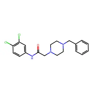 2-(4-benzylpiperazin-1-yl)-N-(3,4-dichlorophenyl)acetamide structure