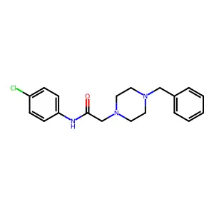 2-(4-benzylpiperazin-1-yl)-N-(4-chlorophenyl)acetamide structure