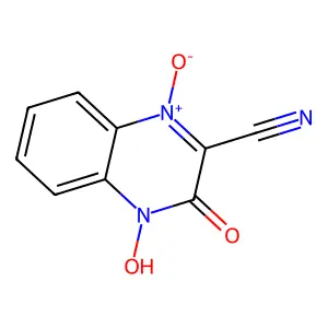 1,3,4-trihydroxyquinoxaline-2-carbonitrile structure